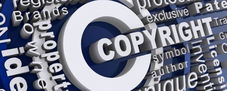 Word cloud built around the word copyright